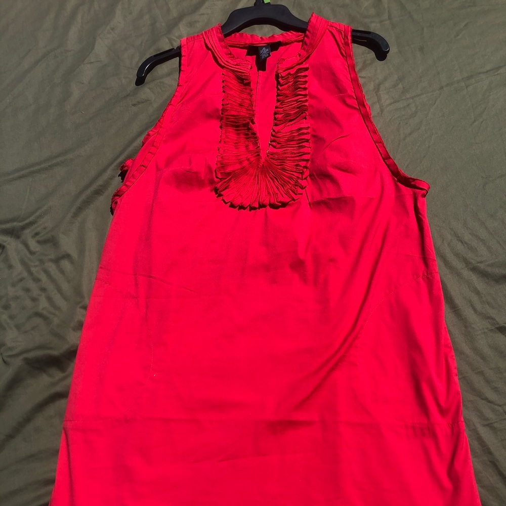 Ruffles Alfani cotton stretch sleeveless dress red
